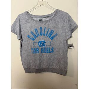UNC Carolina Tar Heels Gray Short Sleeve Sweatshirt Medium NWT Stadium Athletics